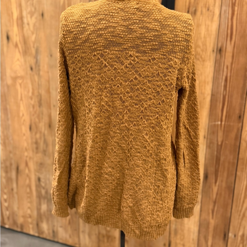 Maurices Mustard Open-Knit Crewneck Sweater